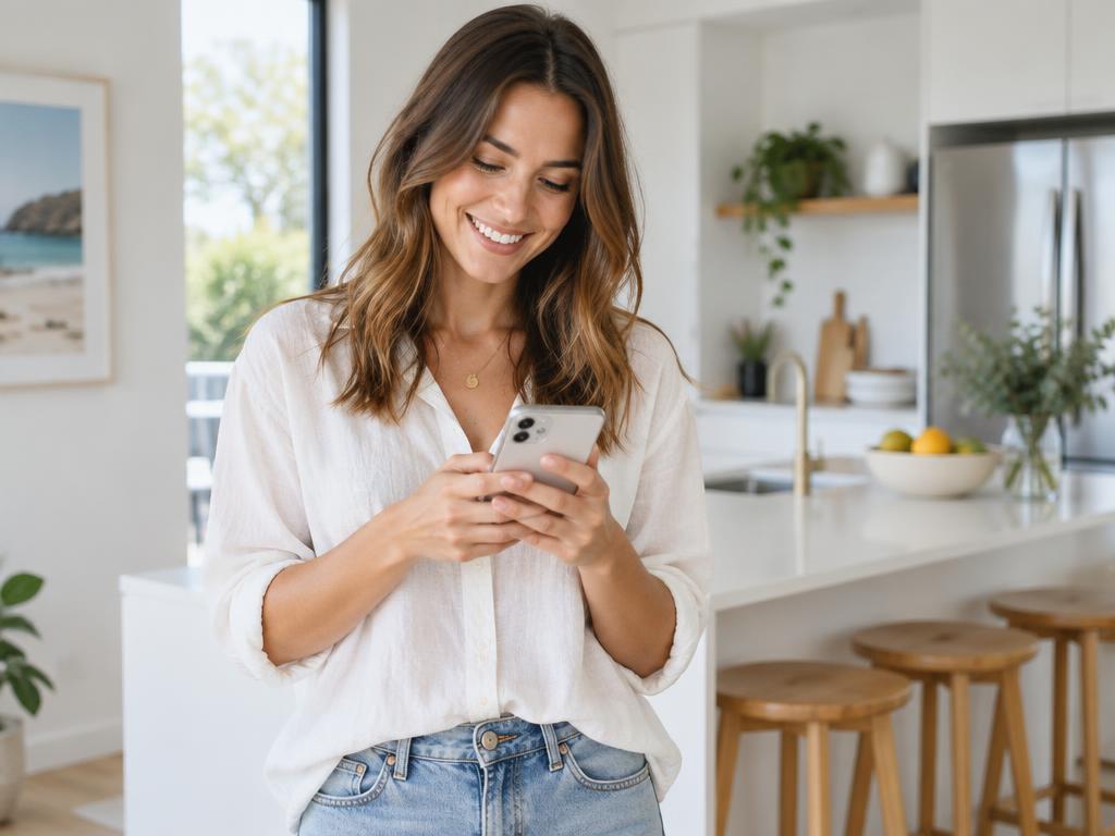 Homeowner submitting a cleaning request on a smartphone